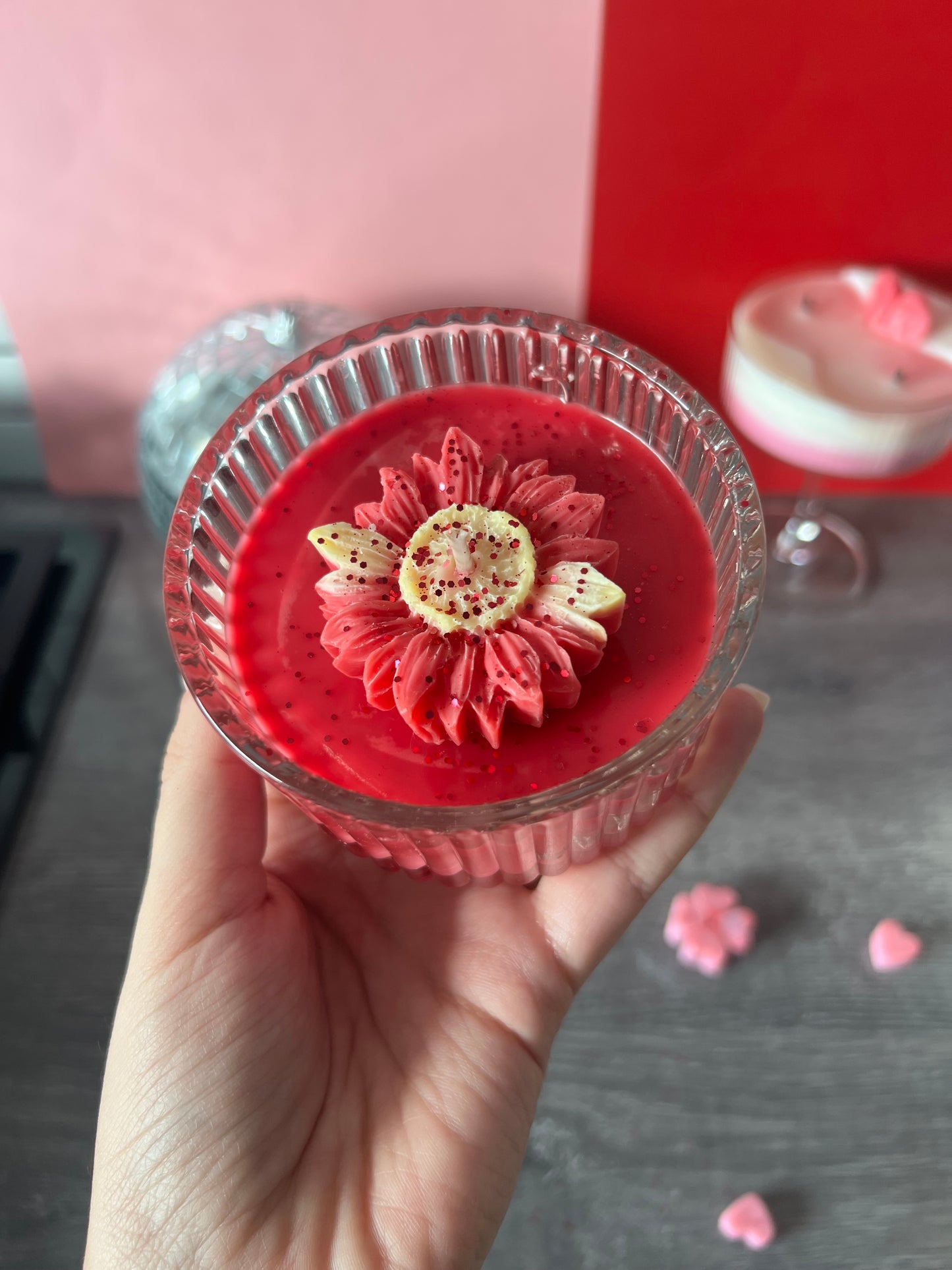 Valentine Flower Candle
