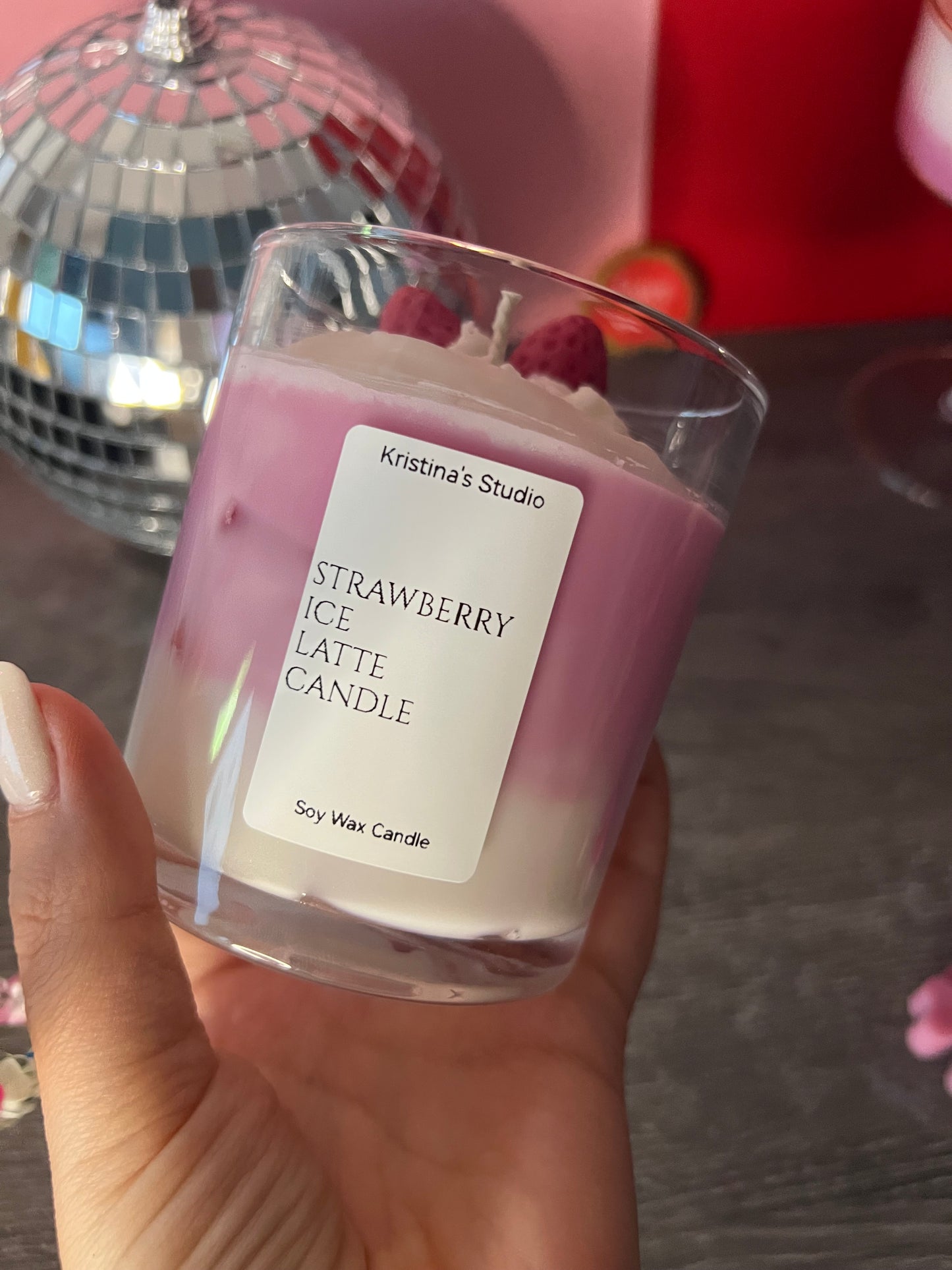 Strawberry Iced Latte Candle
