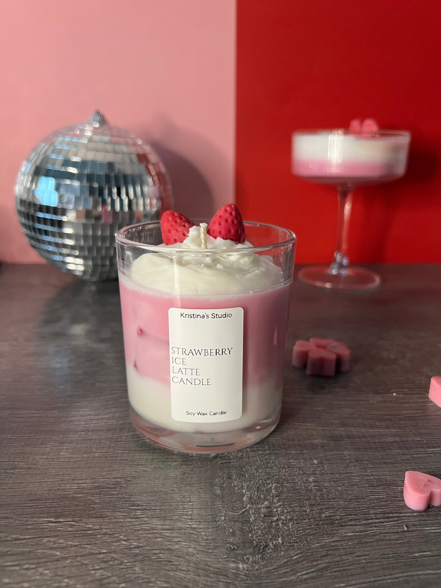 Strawberry Iced Latte Candle