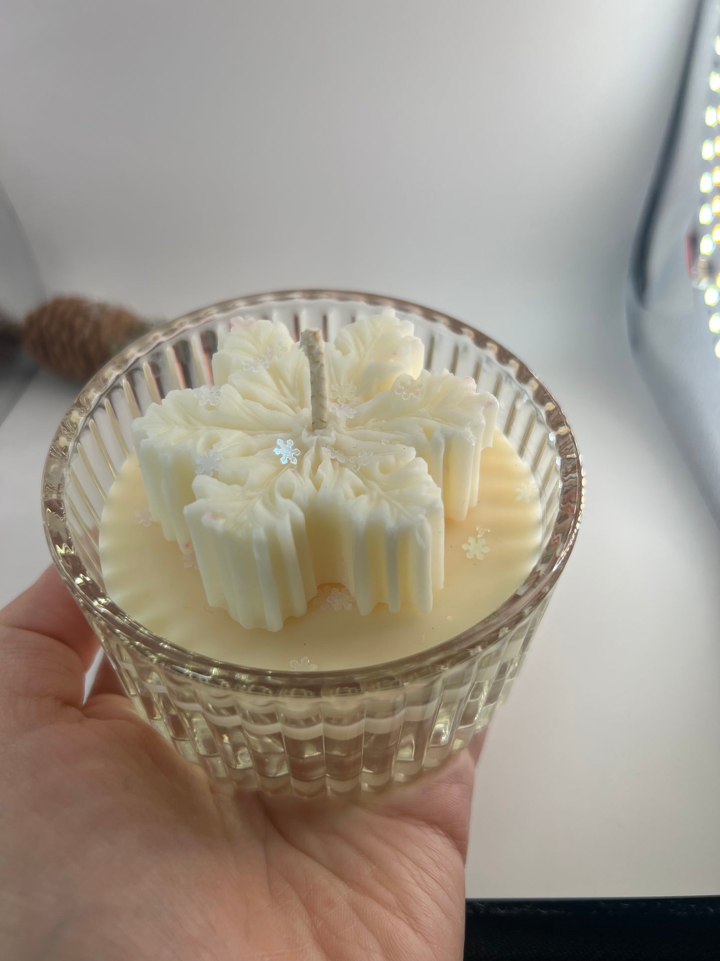 Hangulatos hópehely gyertya