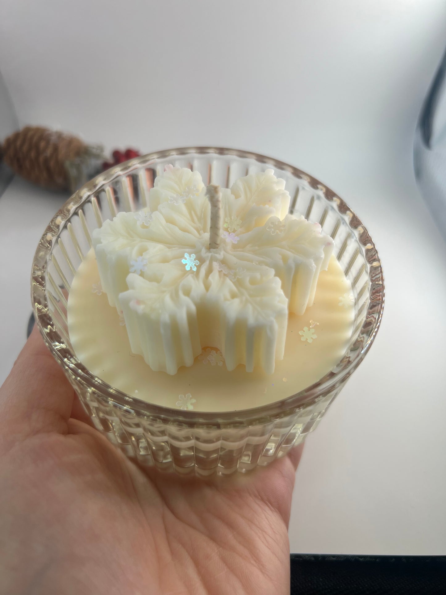 Hangulatos hópehely gyertya