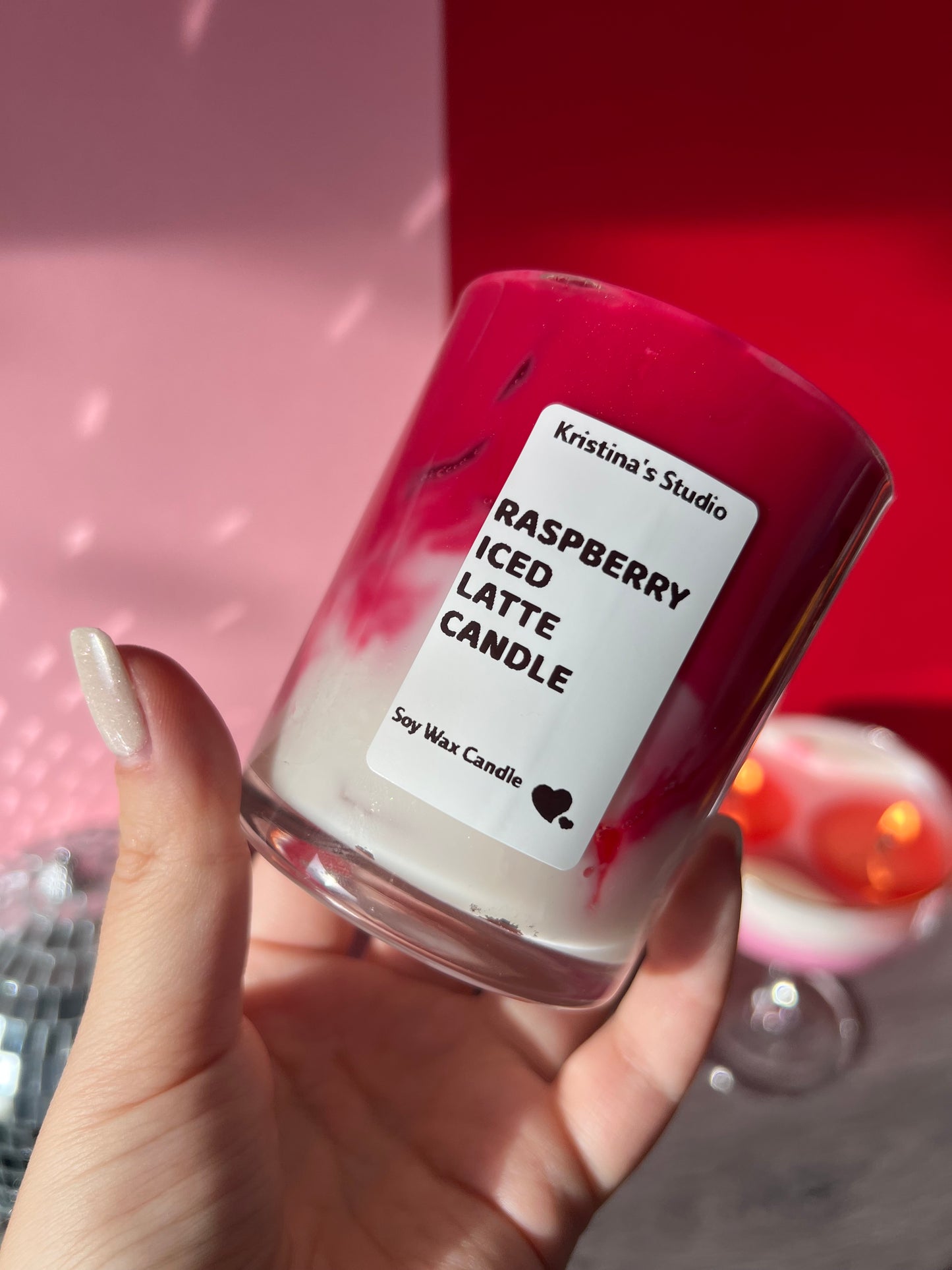 Raspberry Iced Latte Candle
