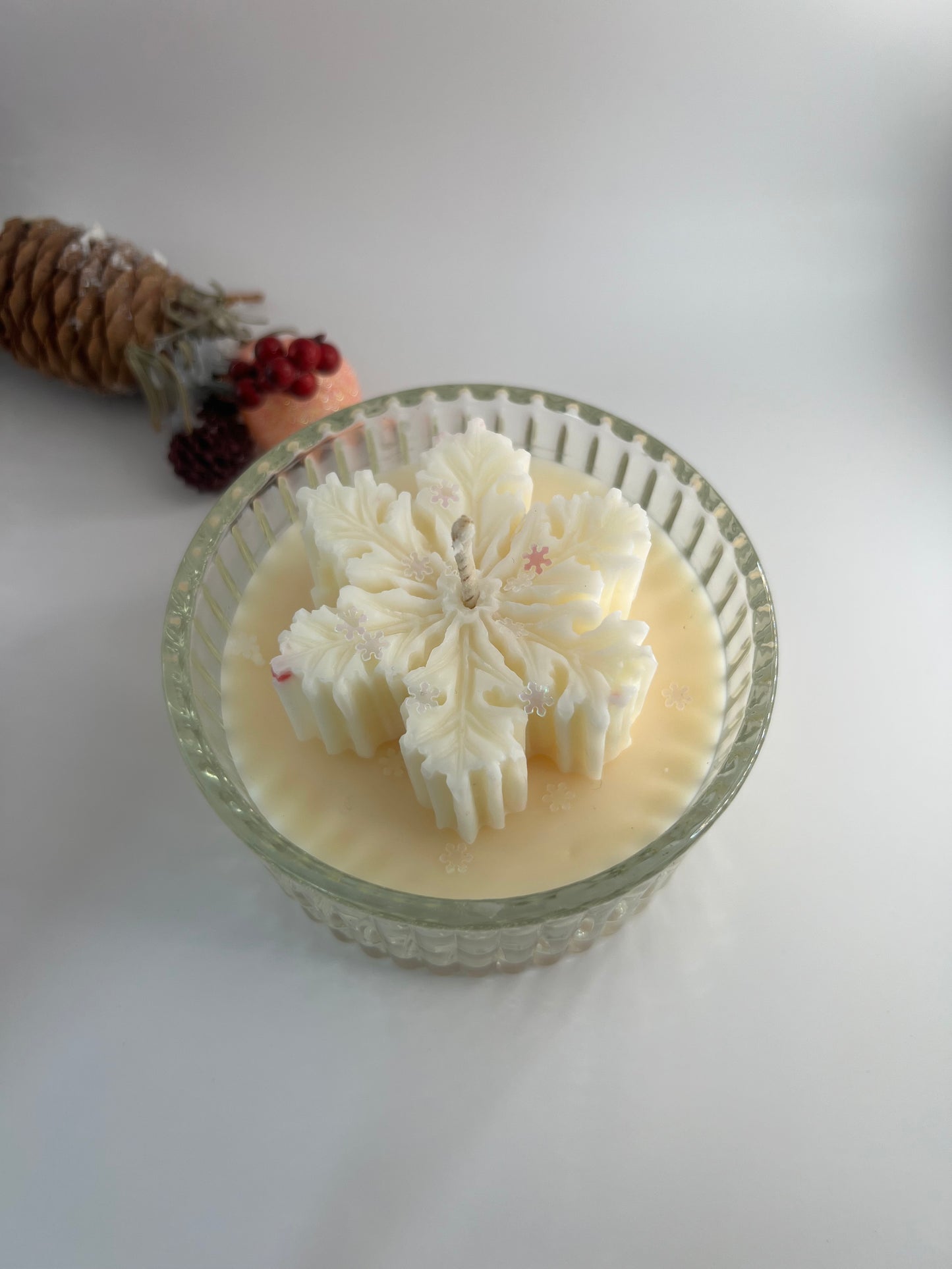 Hangulatos hópehely gyertya