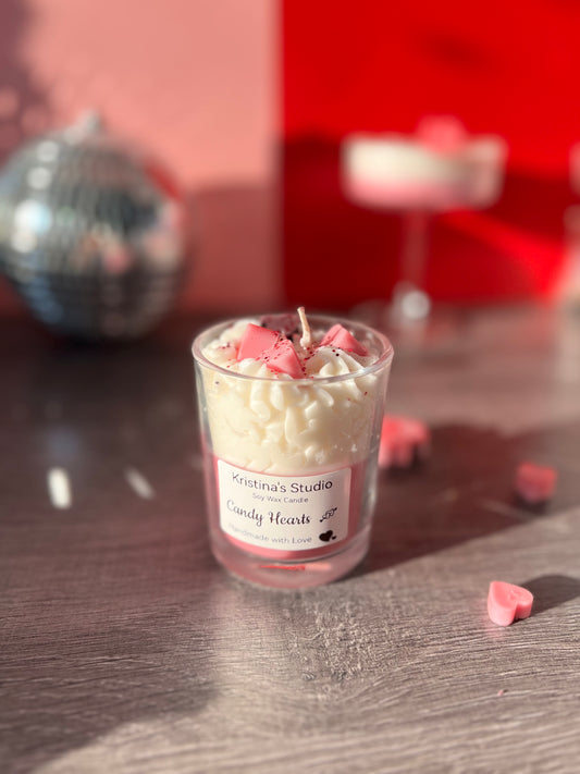 Candy Heart Pink Strawberry Cream Candle